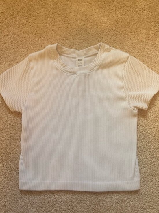 Tops - ❤👩‍👩‍👦White Ribbed Short-Sleeve Workout Tee
